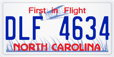 NC license plate DLF4634