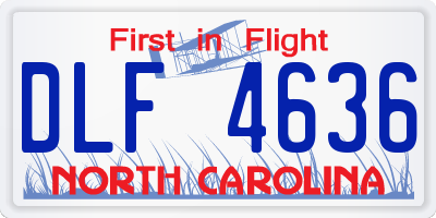 NC license plate DLF4636
