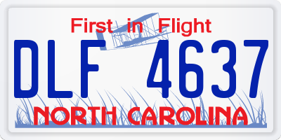 NC license plate DLF4637