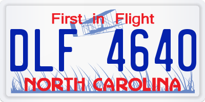 NC license plate DLF4640