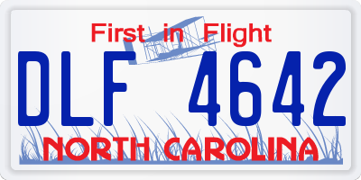 NC license plate DLF4642