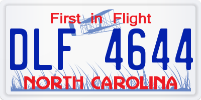 NC license plate DLF4644