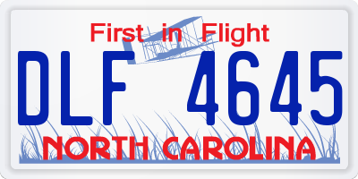 NC license plate DLF4645