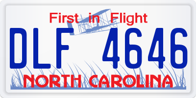 NC license plate DLF4646