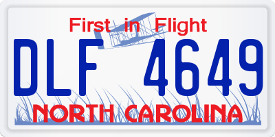 NC license plate DLF4649