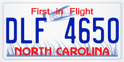 NC license plate DLF4650