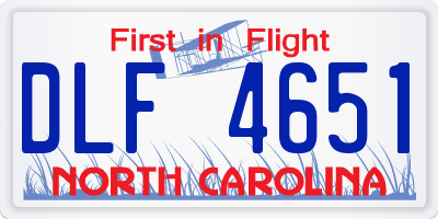NC license plate DLF4651
