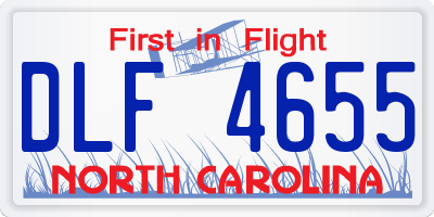 NC license plate DLF4655