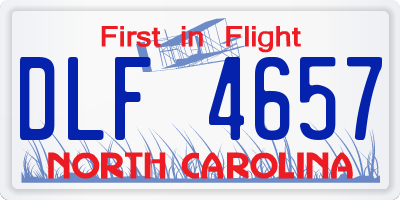 NC license plate DLF4657