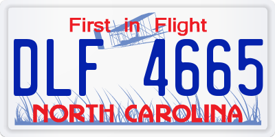 NC license plate DLF4665