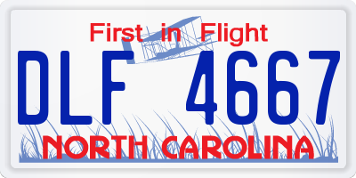NC license plate DLF4667