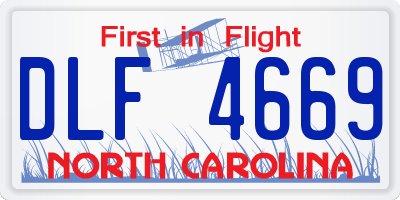 NC license plate DLF4669