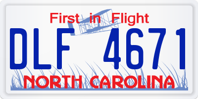 NC license plate DLF4671