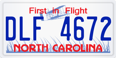 NC license plate DLF4672