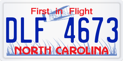 NC license plate DLF4673