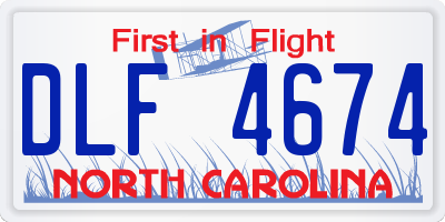 NC license plate DLF4674