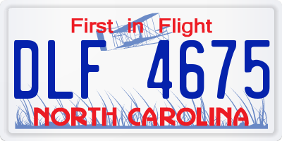 NC license plate DLF4675