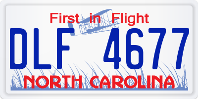 NC license plate DLF4677