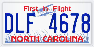NC license plate DLF4678