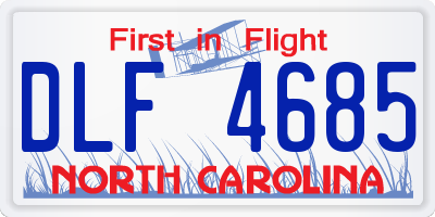 NC license plate DLF4685