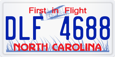 NC license plate DLF4688