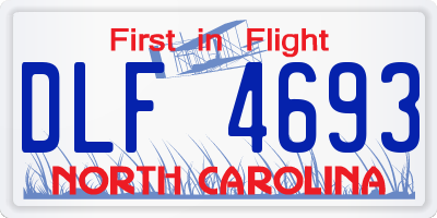 NC license plate DLF4693