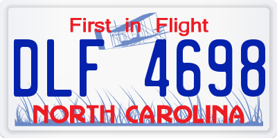 NC license plate DLF4698