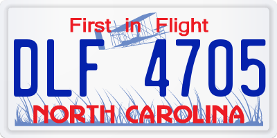 NC license plate DLF4705