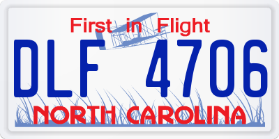 NC license plate DLF4706