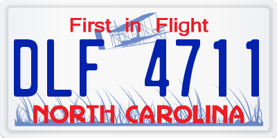 NC license plate DLF4711