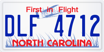 NC license plate DLF4712