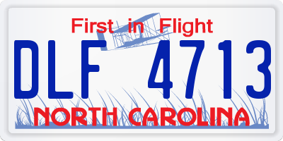 NC license plate DLF4713