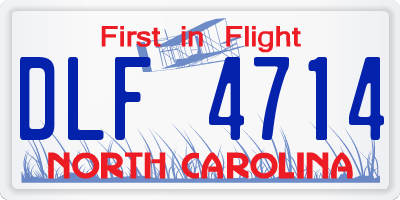 NC license plate DLF4714