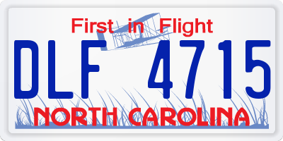NC license plate DLF4715
