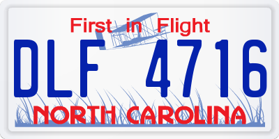 NC license plate DLF4716