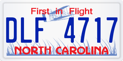 NC license plate DLF4717