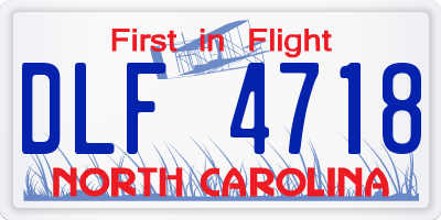 NC license plate DLF4718