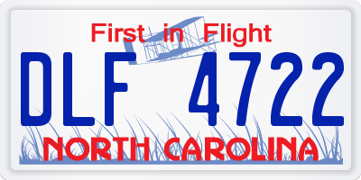 NC license plate DLF4722