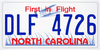 NC license plate DLF4726