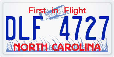 NC license plate DLF4727