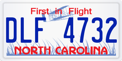 NC license plate DLF4732