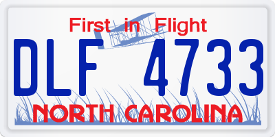 NC license plate DLF4733