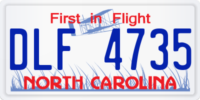 NC license plate DLF4735