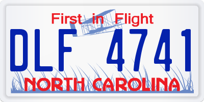 NC license plate DLF4741
