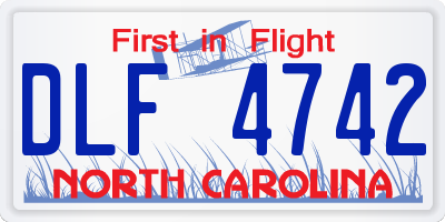 NC license plate DLF4742