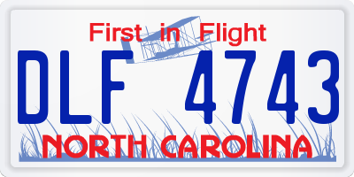 NC license plate DLF4743