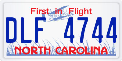 NC license plate DLF4744