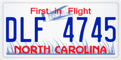 NC license plate DLF4745