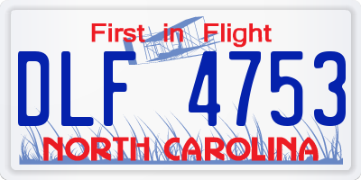 NC license plate DLF4753