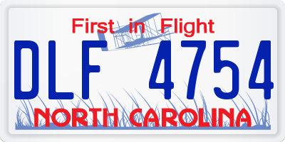 NC license plate DLF4754